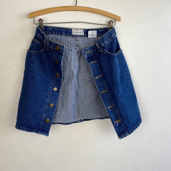 Vintage 90s B Bronson Women Denim Skirt Size 7 Button Front Five Pocket Mini USA - Picture 11 of 11
